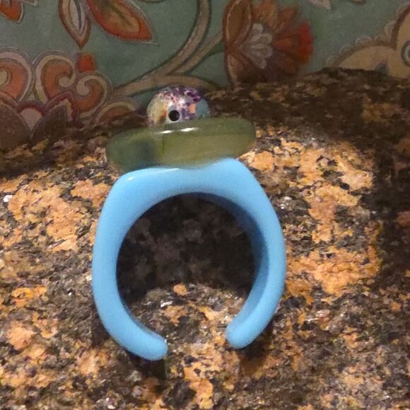 New Free People Acrylic Stone Open Back Statement Ring - Picture 3 of 6